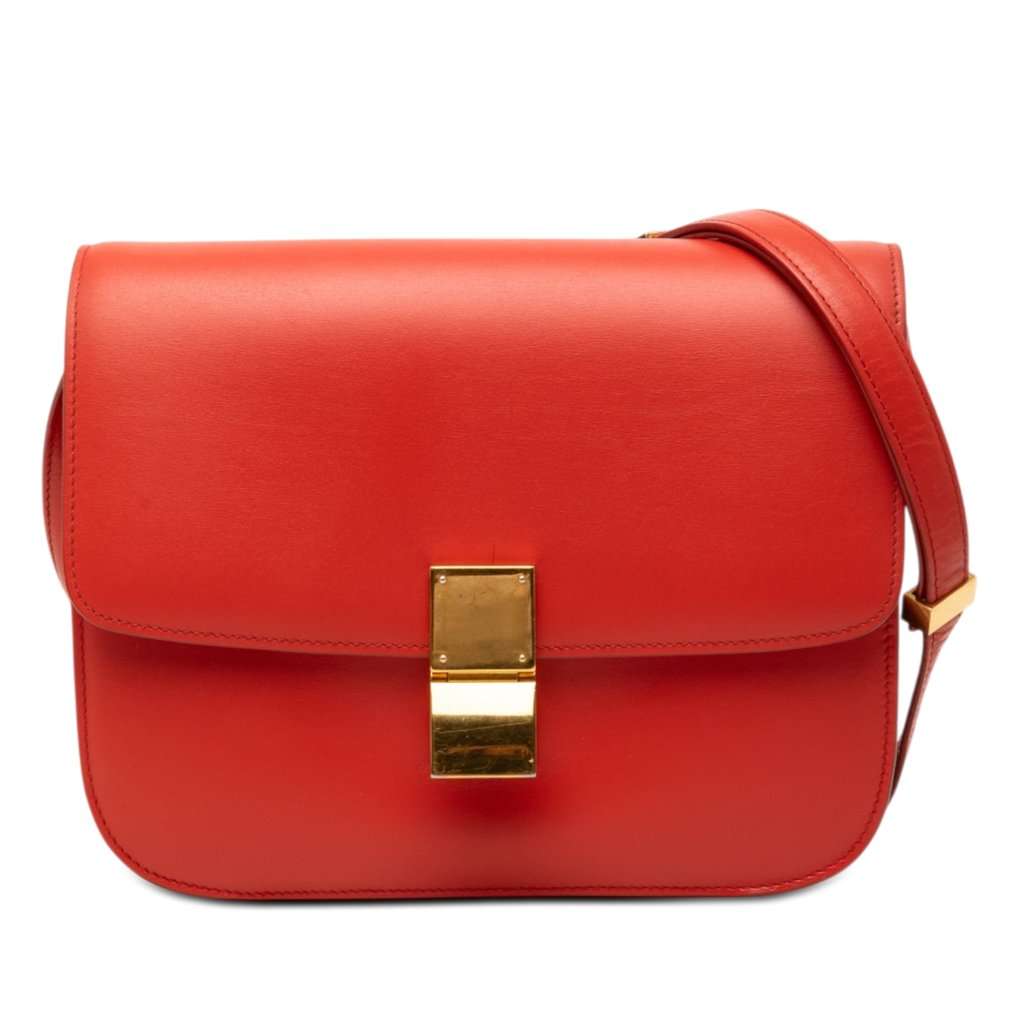 Celine Medium Calfskin Classic Box Orange Leather Very good condition - Front View
