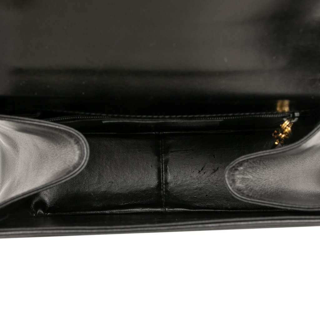 Salvatore Ferragamo Calfskin Metal Top Handle Bag Black Leather Very good condition - Model View