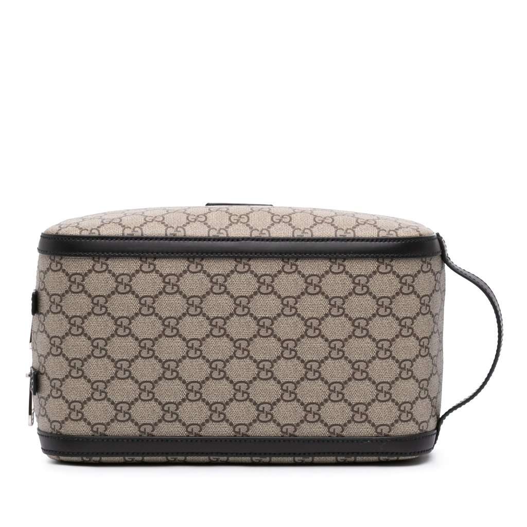 Gucci GG Supreme Double Zip Toiletry Case Beige Very good - Inside View