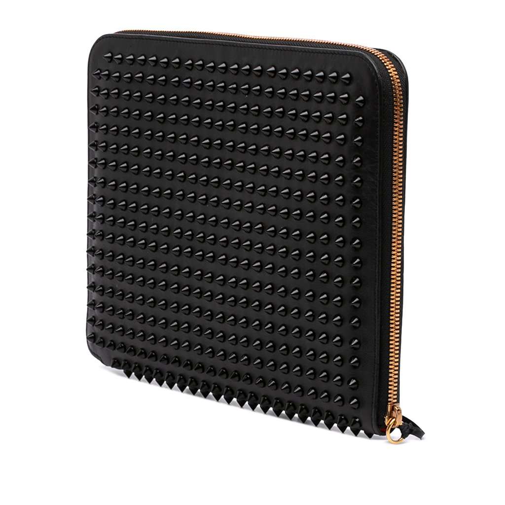 Christian Louboutin Calfskin Spike Ipad Case Black Leather Very good - Back View