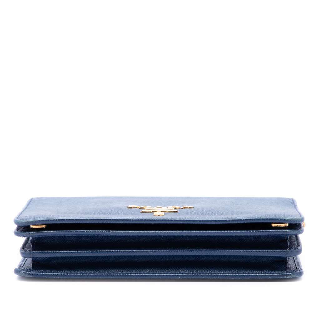 Prada Saffiano Lux Wallet on Chain Blue Leather Very good condition - Inside View