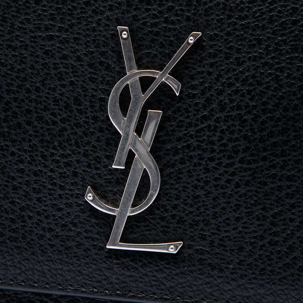 Saint Laurent Medium Grained Calfskin Monogram Sunset Crossbody Black Leather Very good - Box View