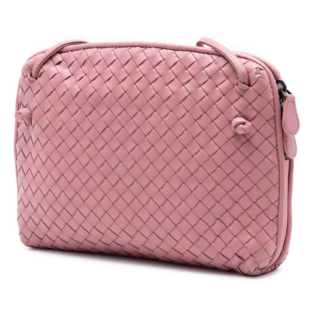 Bottega Veneta Nappa Intrecciato Nodini Crossbody Pink Leather Very good - Back View