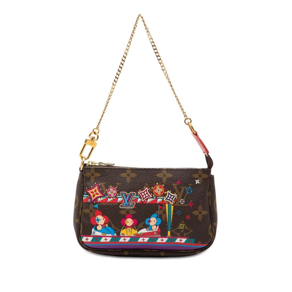 Louis Vuitton Monogram Vivienne Christmas Mini Pochette Accessoires Brown Very good condition - Front View