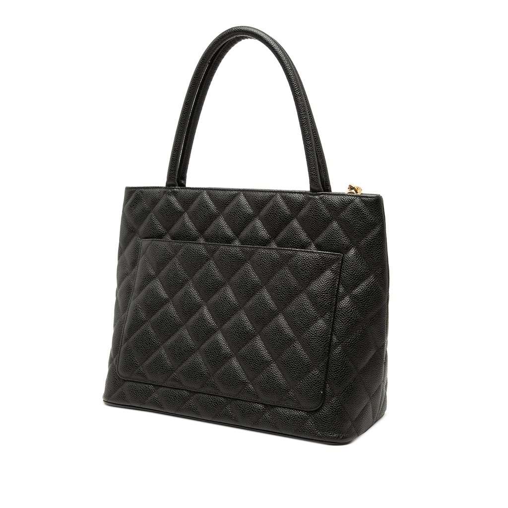 Chanel Caviar Medallion Tote Black Leather Very good condition - Back View