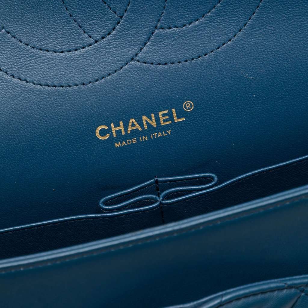 Chanel Jumbo Classic Lambskin Double Flap Blue Leather Very good - Box View