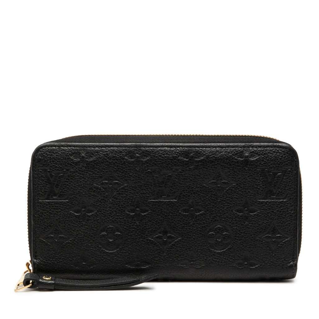 Louis Vuitton Monogram Empreinte Zippy Long Wallet Black Leather Very good condition - Front View