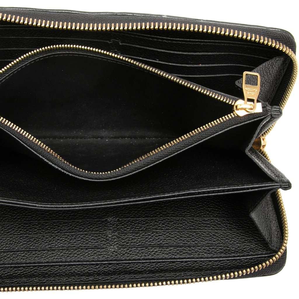 Louis Vuitton Monogram Empreinte Zippy Long Wallet Black Leather Very good condition - Model View