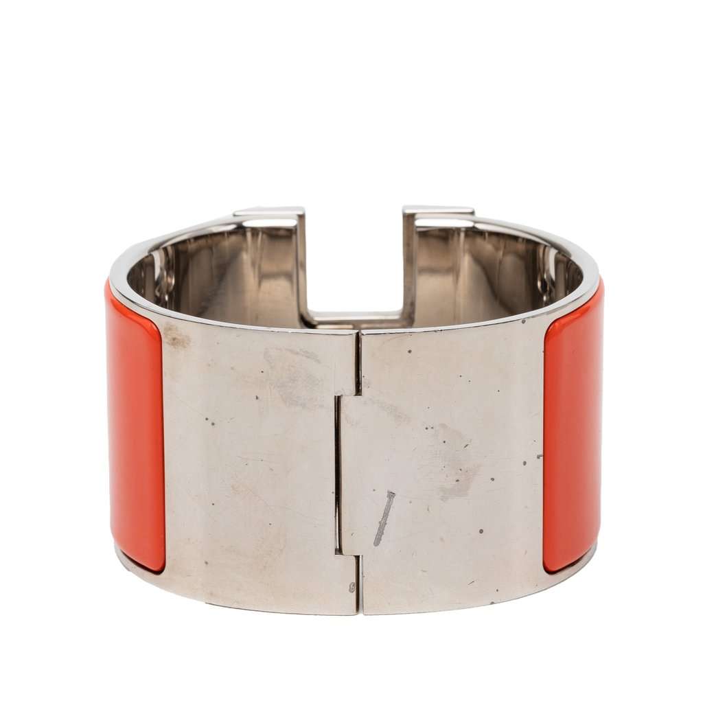 Hermès Extra Wide Enamel Clic Clac H Bracelet PM Orange Very good condition - Inside View