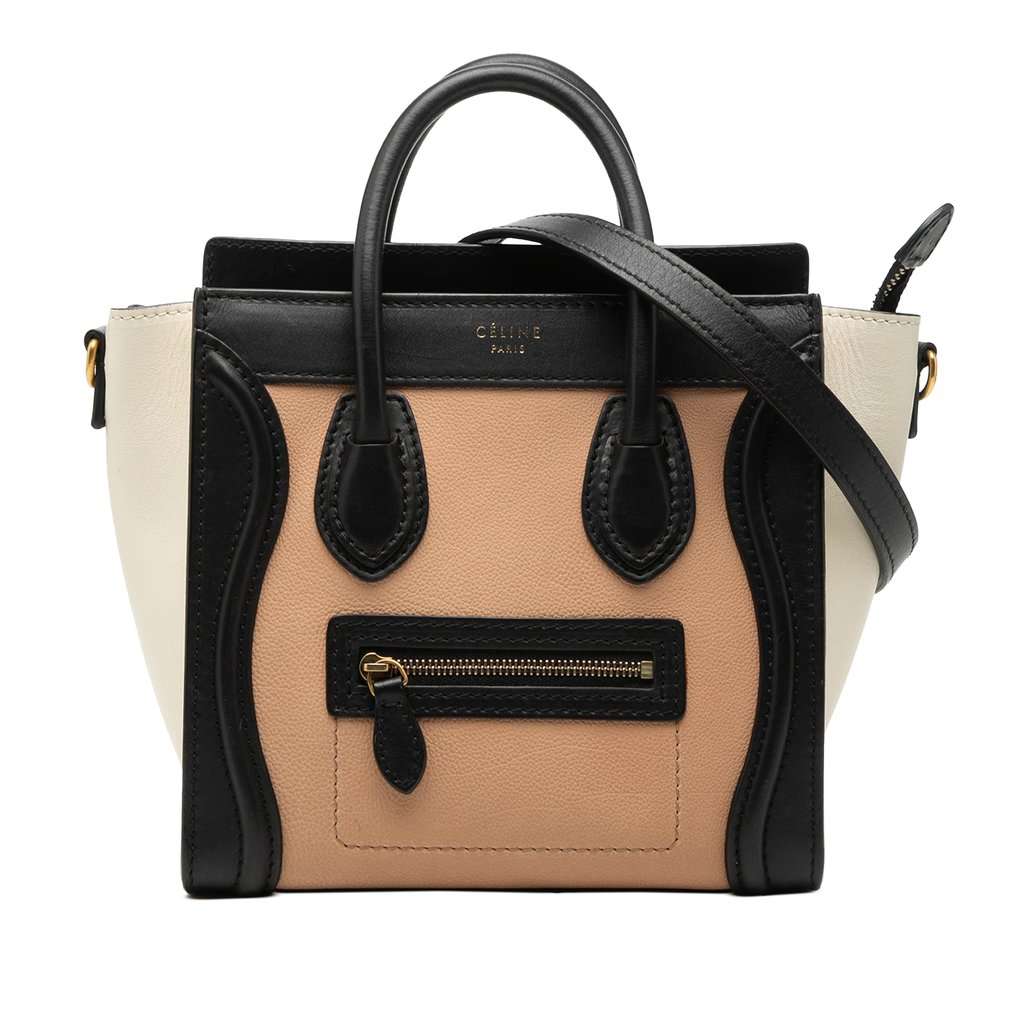 Celine Nano Tricolor Leather Luggage Tote Brown Leather Very good condition - Front View