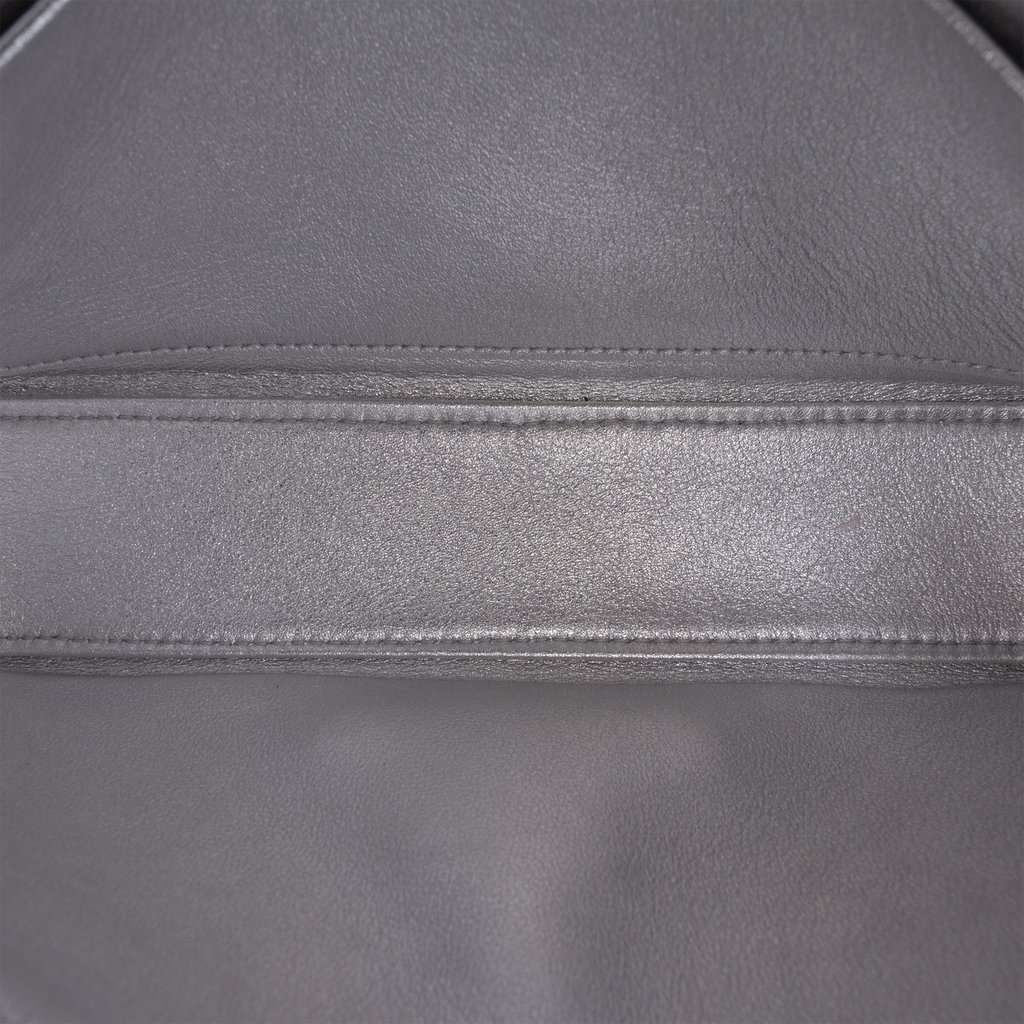 Celine Triomphe All Over Laminated Calfskin Claude Shoulder Bag Silver Leather Very good - Model View