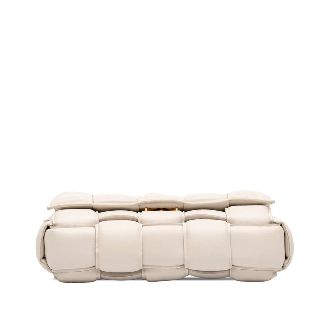 Bottega Veneta Nappa Intrecciato Padded Chain Cassette Satchel White Leather Very good - Inside View