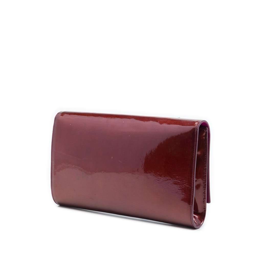 Saint Laurent Large Patent Belle De Jour Clutch Red Leather Very good - Back View