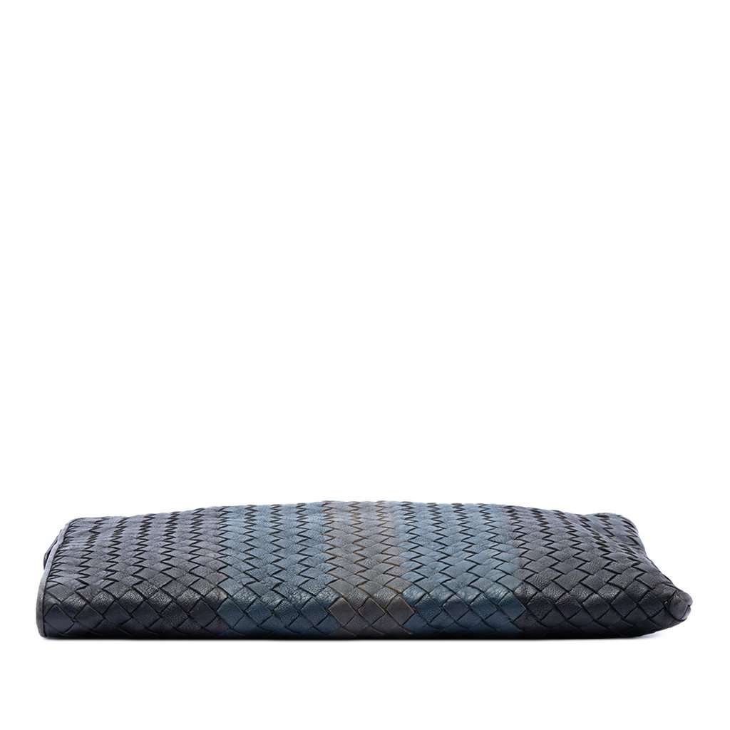 Bottega Veneta Tricolor Nappa Intrecciato Clutch Black Leather Very good condition - Inside View
