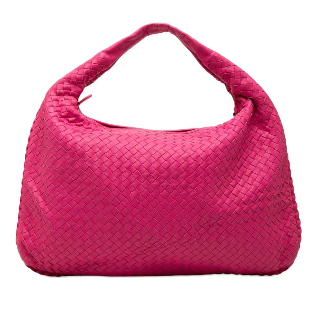 Bottega Veneta Medium Nappa Intrecciato Veneta Hobo Pink Leather Very good condition - Front View