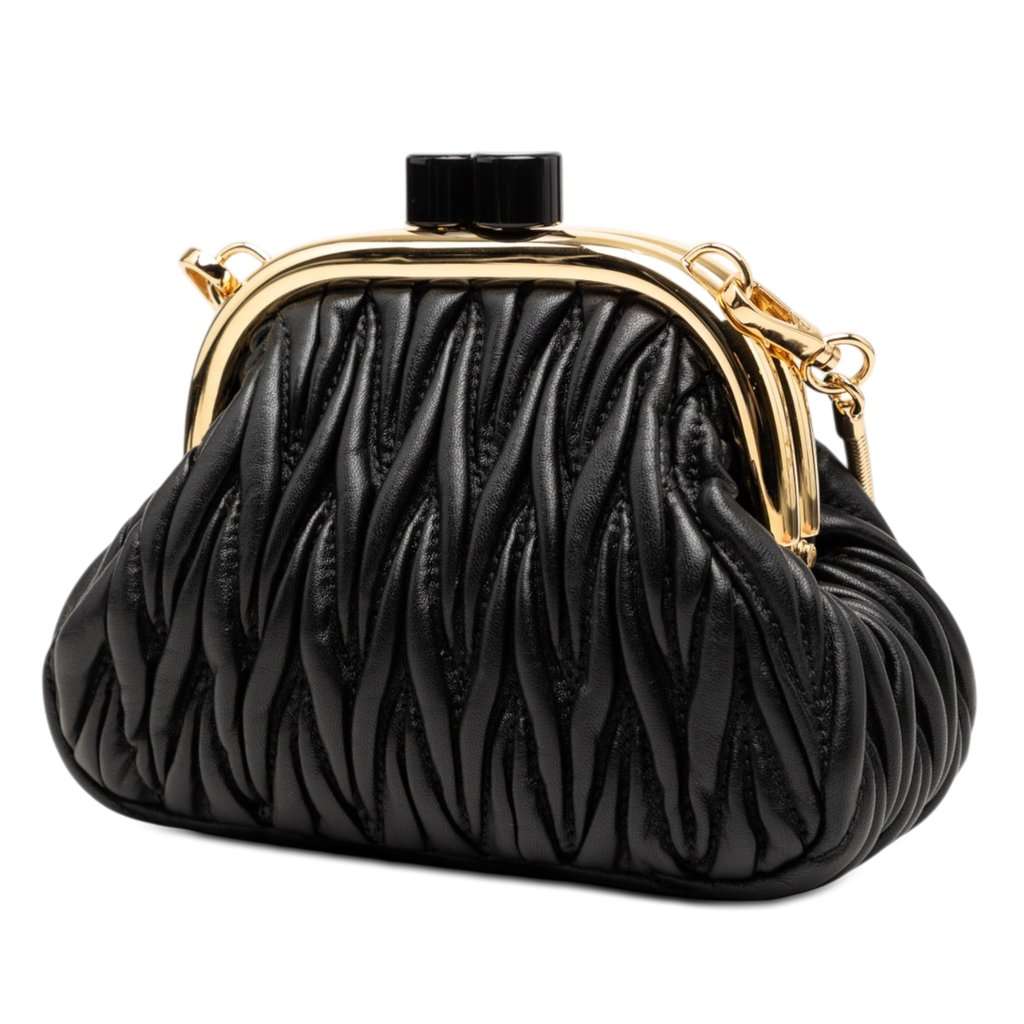 Miu Miu Mini Matelasse Nappa Belle Crossbody Black Leather Very good condition - Back View