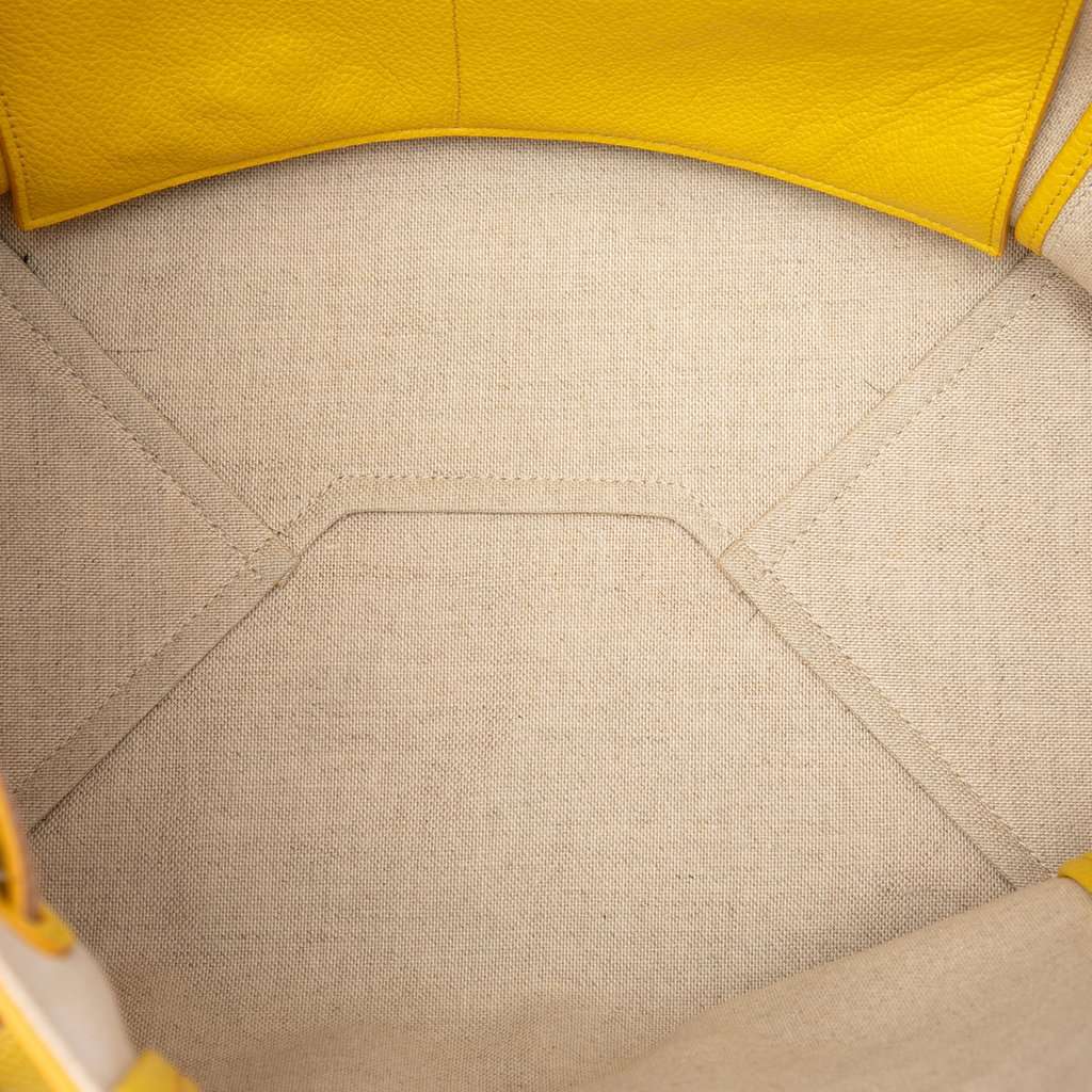 Celine Small Grained Calfskin Phantom Cabas Tote Yellow Leather Very good - Model View