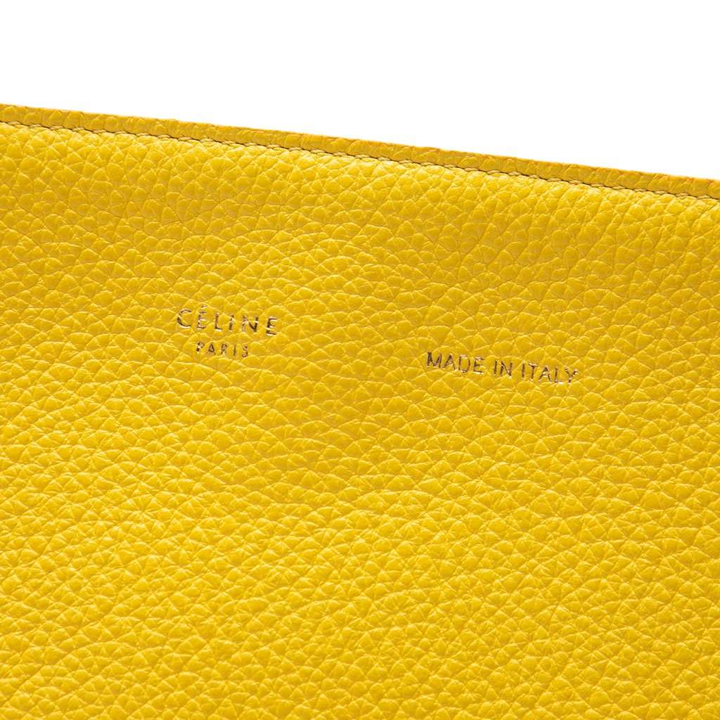 Celine Small Grained Calfskin Phantom Cabas Tote Yellow Leather Very good - Box View