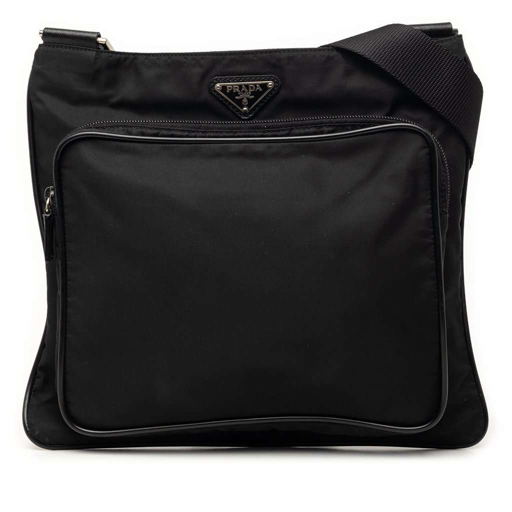 Prada Tessuto Zip Top Crossbody Black Very good condition - Front View
