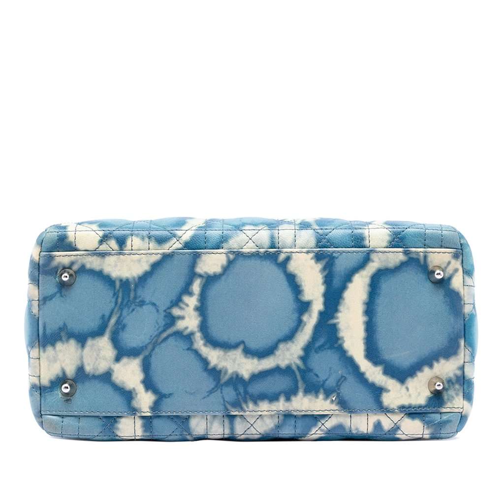 Dior Medium Calfskin Tie Dye Print Lady Dior Blue Leather Very good - Inside View