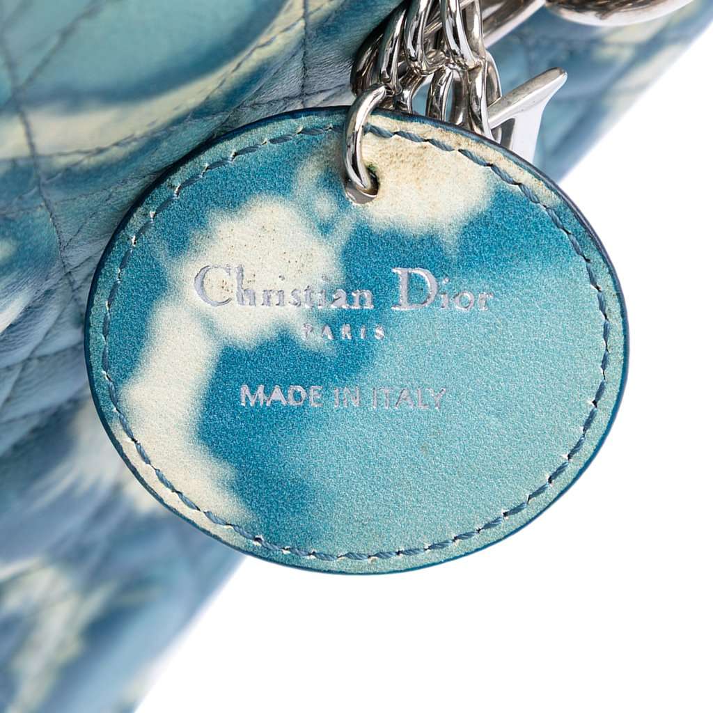 Dior Medium Calfskin Tie Dye Print Lady Dior Blue Leather Very good - Box View