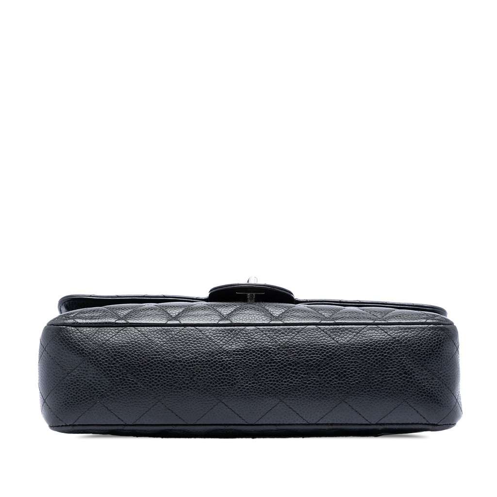 Chanel Medium Classic Caviar Double Flap Black Leather Very good - Inside View