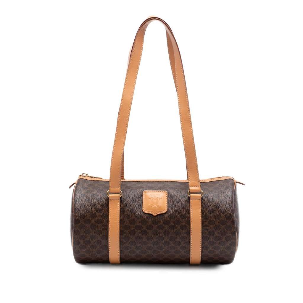 Celine Macadam Coated Canvas Shoulder Bag Brown Very good condition - Front View