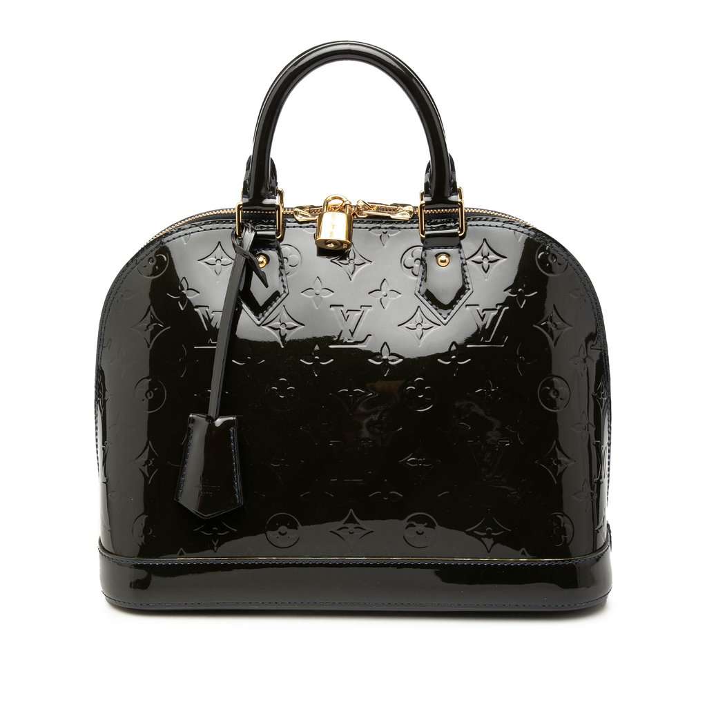 Louis Vuitton Monogram Vernis Alma PM Blue Leather Good - Front View