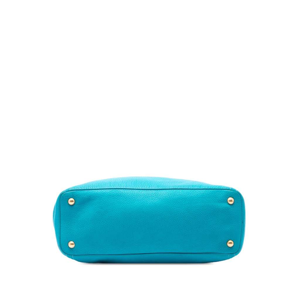 Prada Vitello Daino Open Convertible Tote Blue Leather Very good - Inside View