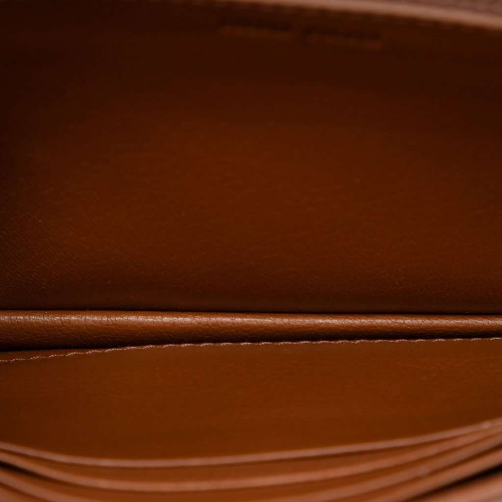 Miu Miu Studded Goatskin Madras Lux Wallet On Chain Brown Leather Very good condition - Model View