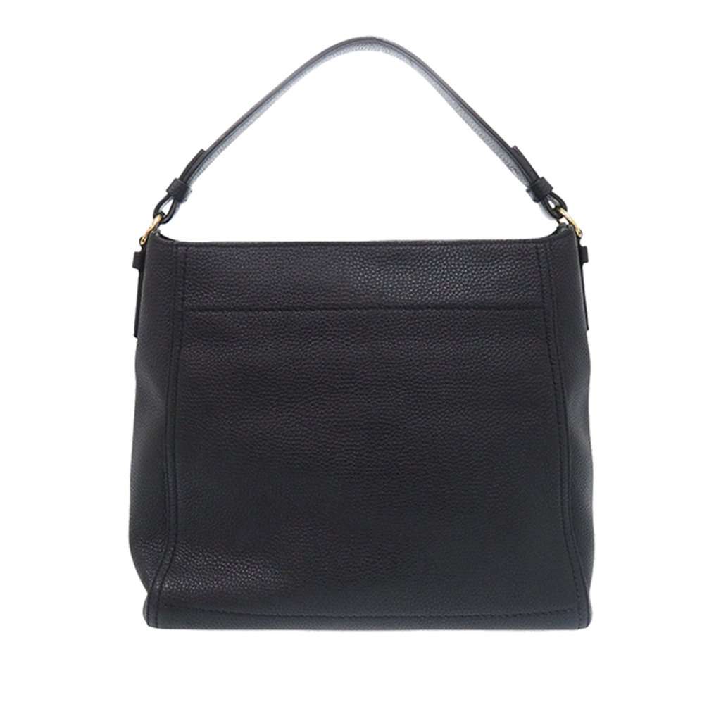 Salvatore Ferragamo Pebbled Leather Ally Hobo Black Leather Very good condition - Back View