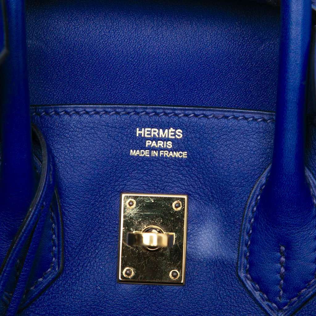 Hermès Swift Birkin Retourne 25 Blue Leather Very good condition - Box View