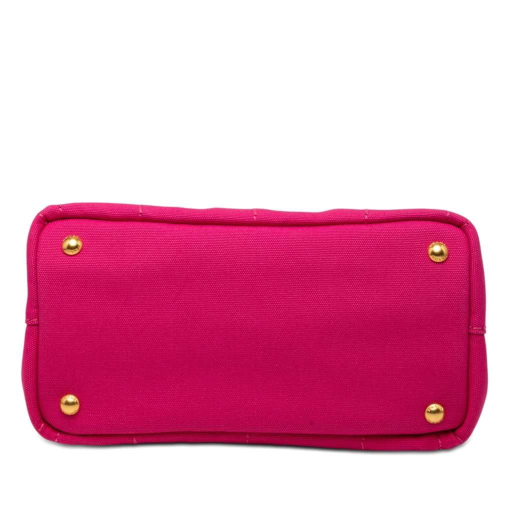 Prada Small Canvas Canapa Logo Satchel Pink Very good condition - Inside View