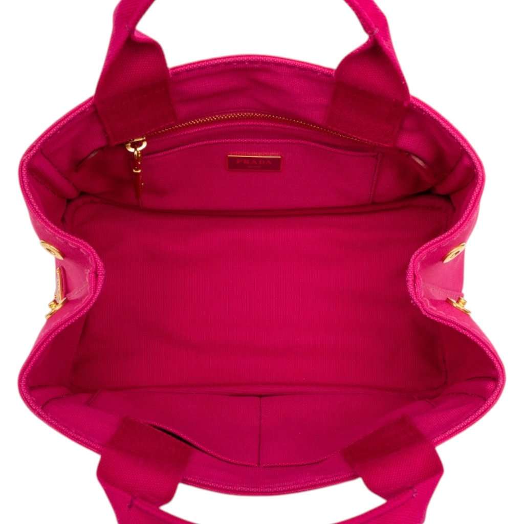Prada Small Canvas Canapa Logo Satchel Pink Very good condition - Model View
