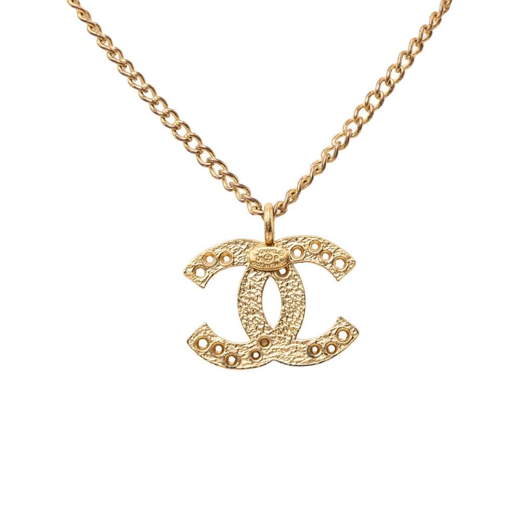 Chanel CC Gold Plated Star Cutout Pendant Necklace Gold Metal Very good - Inside View