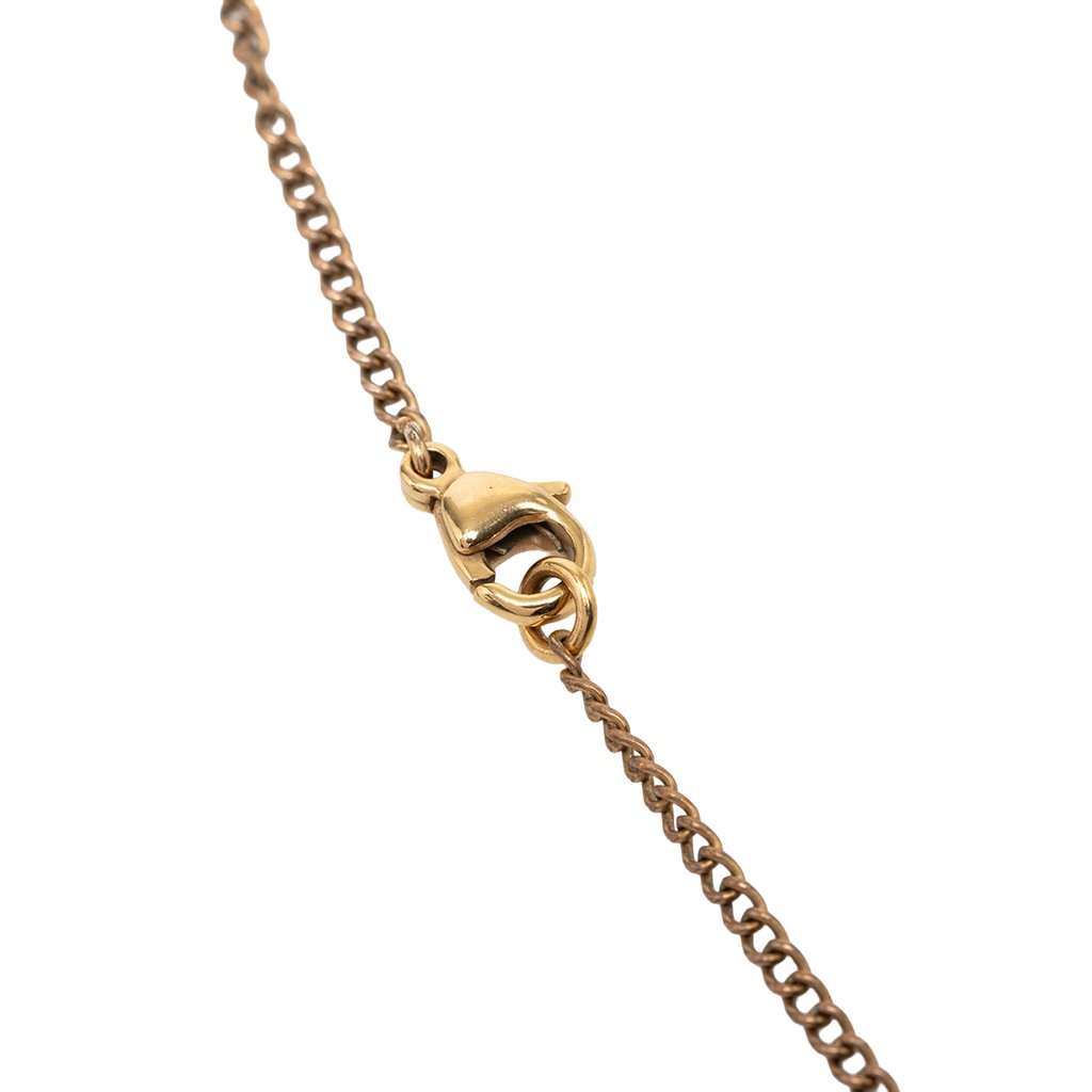Chanel CC Gold Plated Star Cutout Pendant Necklace Gold Metal Very good - Model View