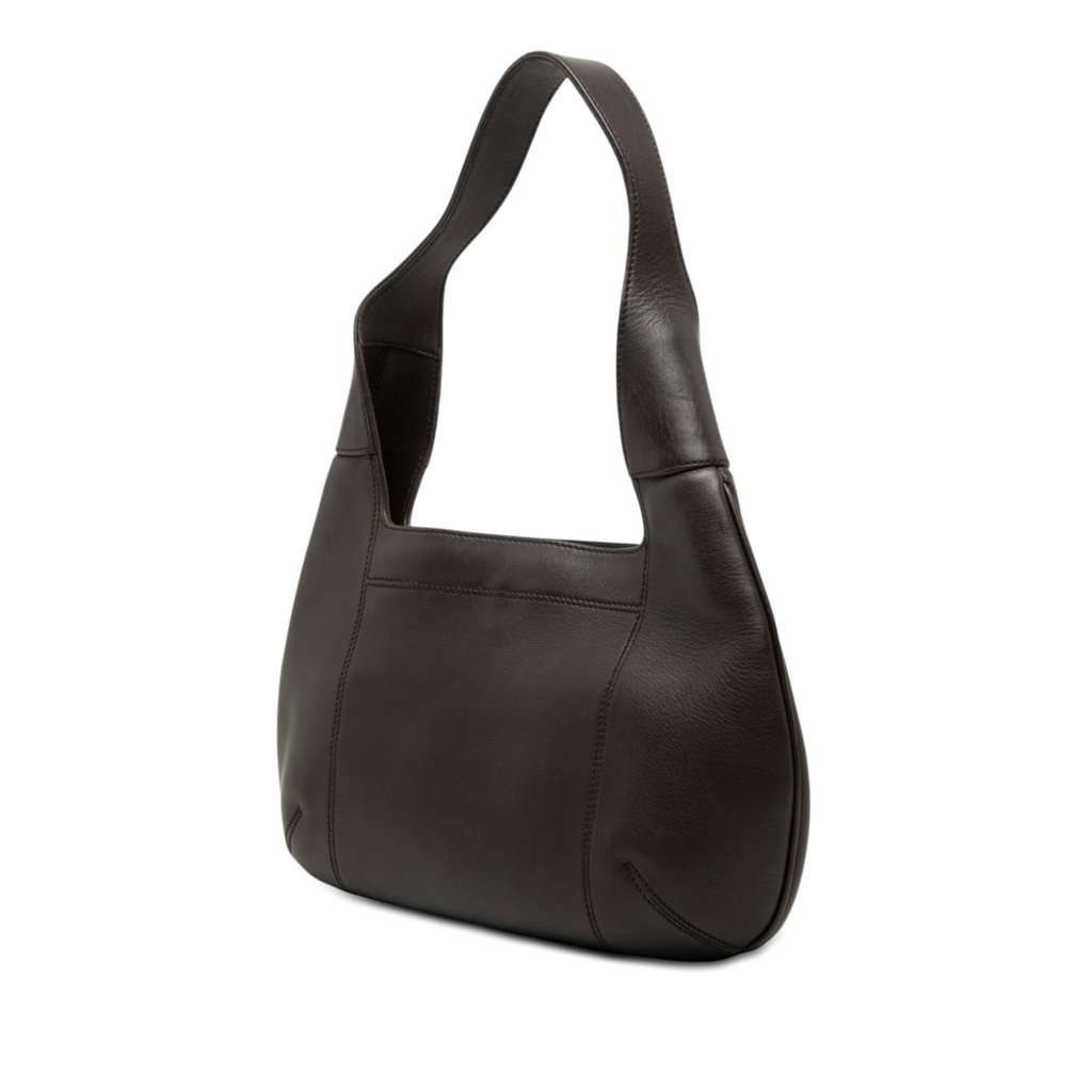 Ferragamo Calfskin Gancini Hobo Brown Leather Very good condition - Back View