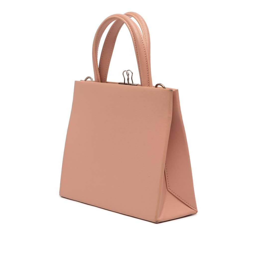 Off-White Mini Calfskin Box Flower Arrow Satchel Brown Leather Good - Back View