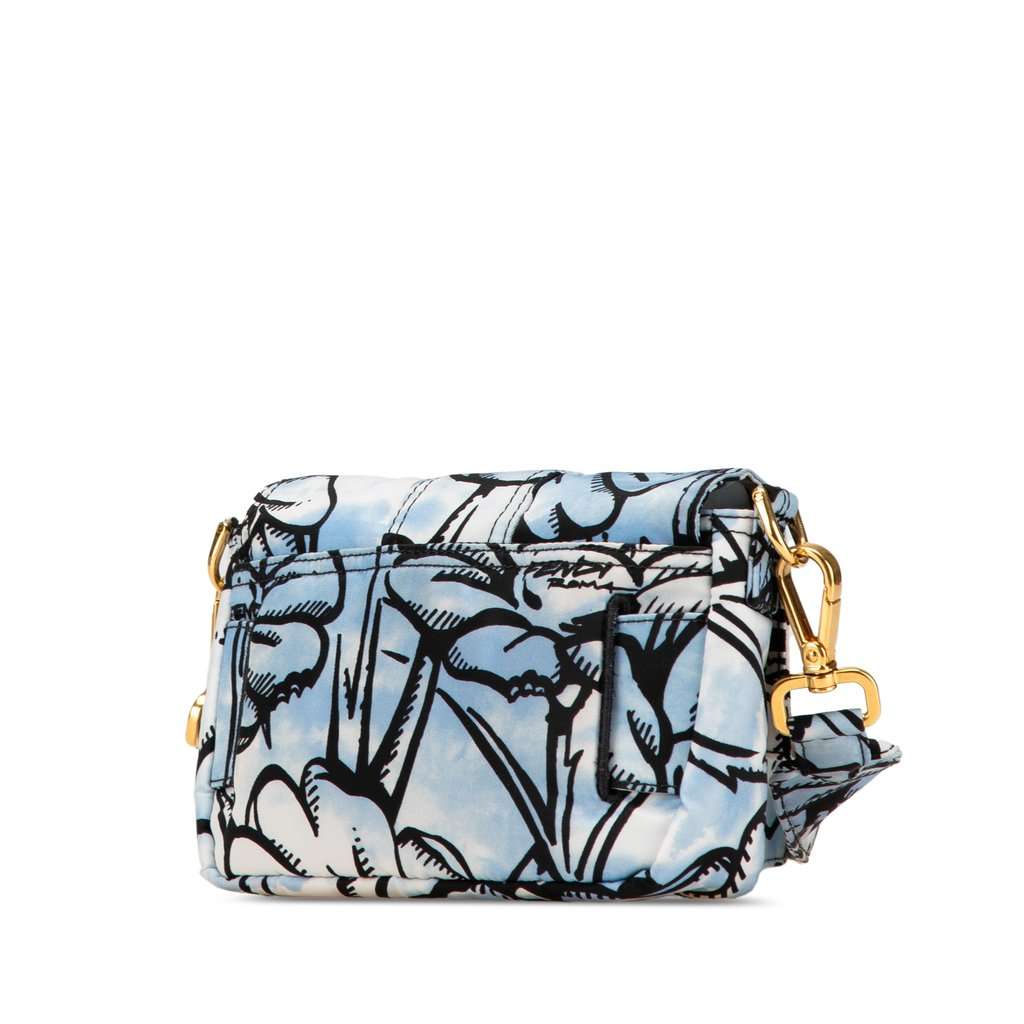 Fendi Joshua Vides Mini Nylon Convertible Baguette Crossbody Blue Very good condition - Back View