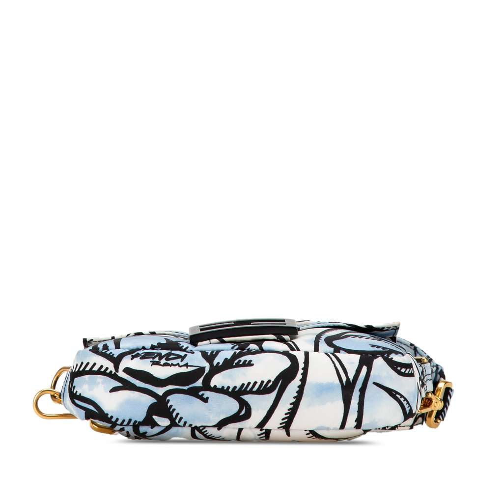 Fendi Joshua Vides Mini Nylon Convertible Baguette Crossbody Blue Very good condition - Inside View