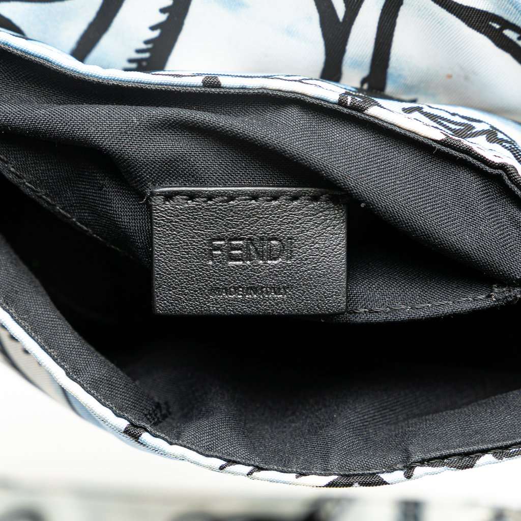 Fendi Joshua Vides Mini Nylon Convertible Baguette Crossbody Blue Very good condition - Box View