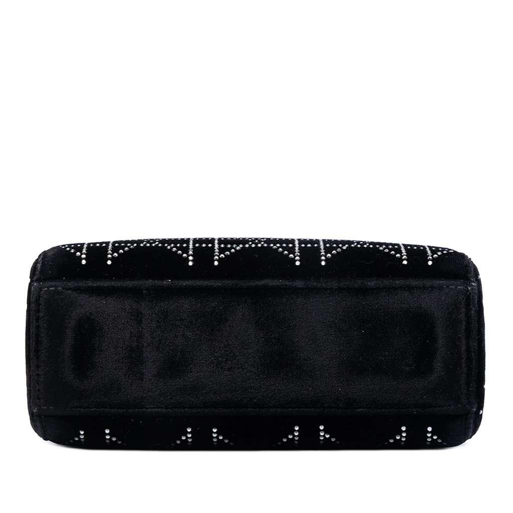 Dior Mini Satin Cannage Crystal Embellished Lady Dior Black Very good condition - Inside View