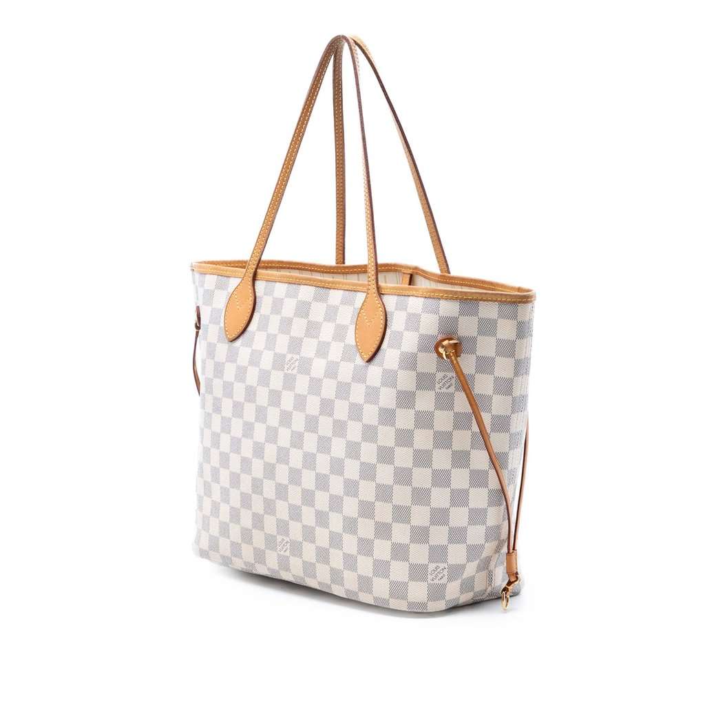 Louis Vuitton Damier Azur Neverfull MM White Very good condition - Back View