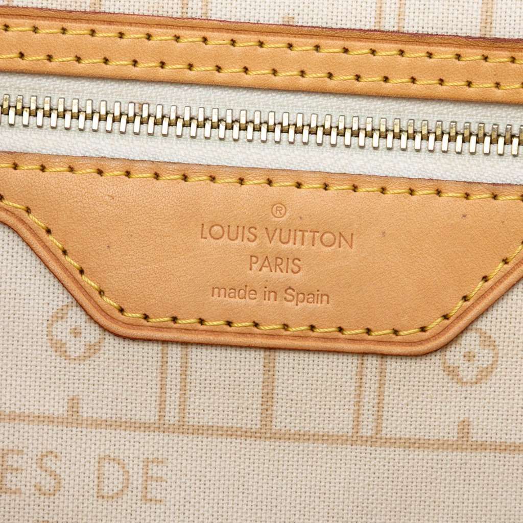 Louis Vuitton Damier Azur Neverfull MM White Very good condition - Box View