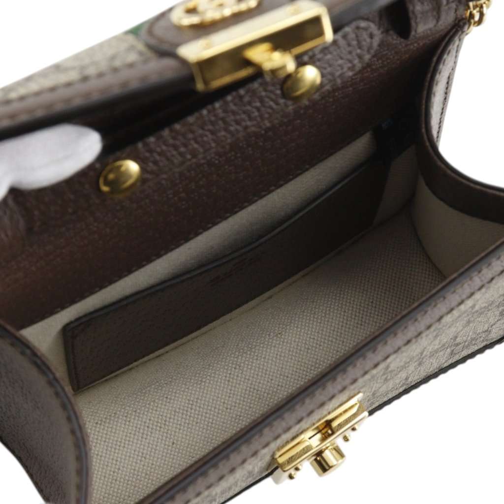 Gucci Small GG Supreme Web Ophidia Top Handle Bag Beige Very good - Model View