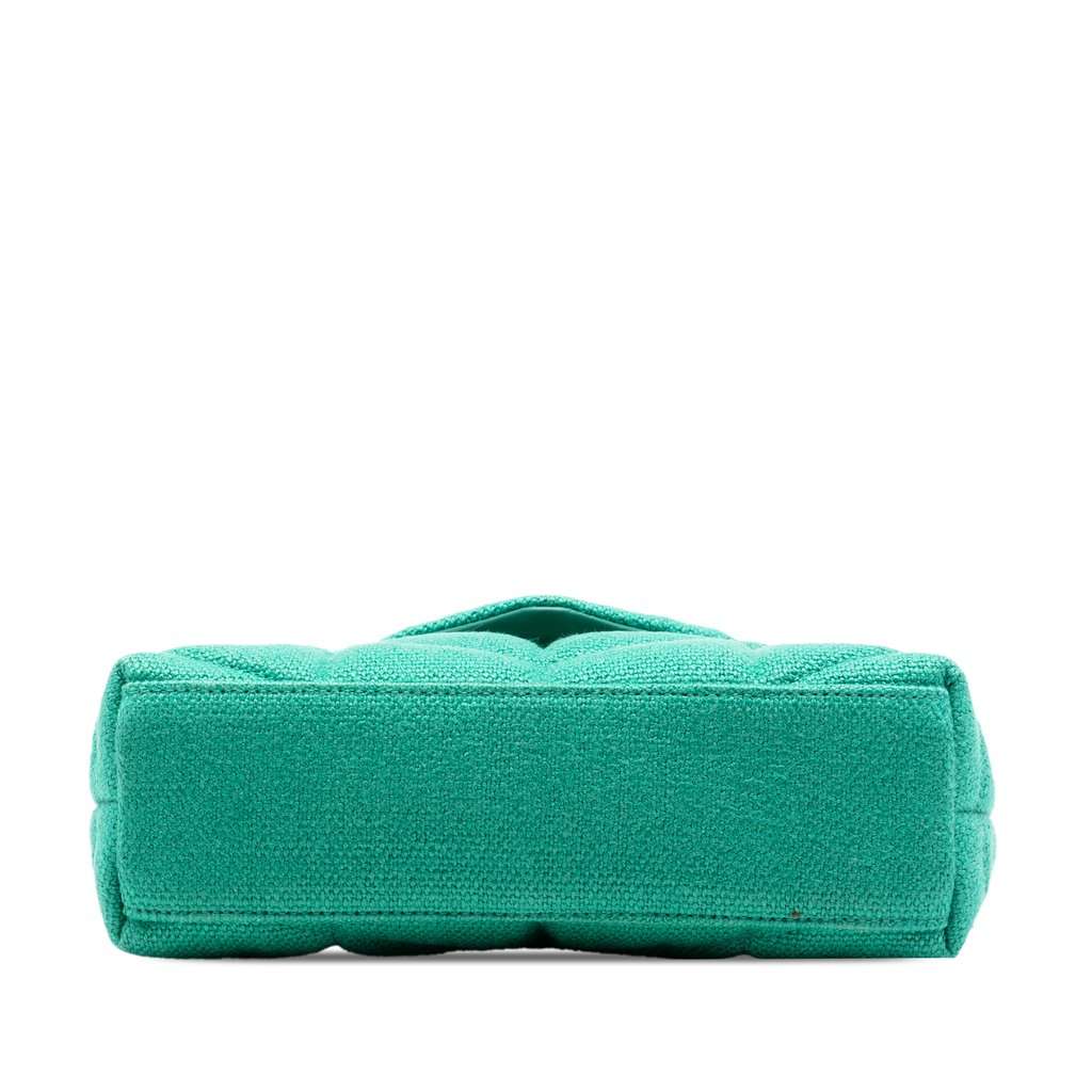 Saint Laurent Toy Matelasse Canvas Monogram LouLou Crossbody Green Very good condition - Inside View