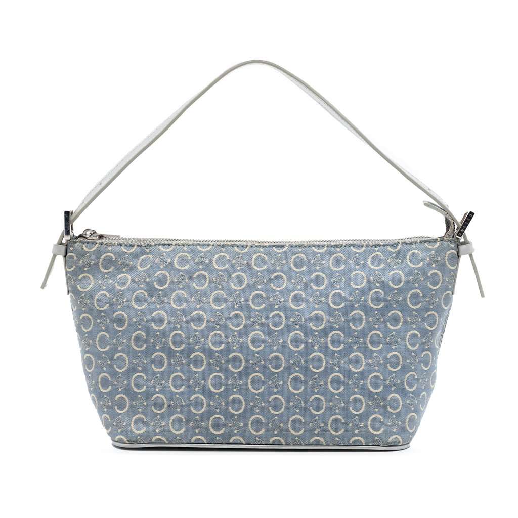 Celine C Macadam Canvas Handbag Blue Very good condition - Front View