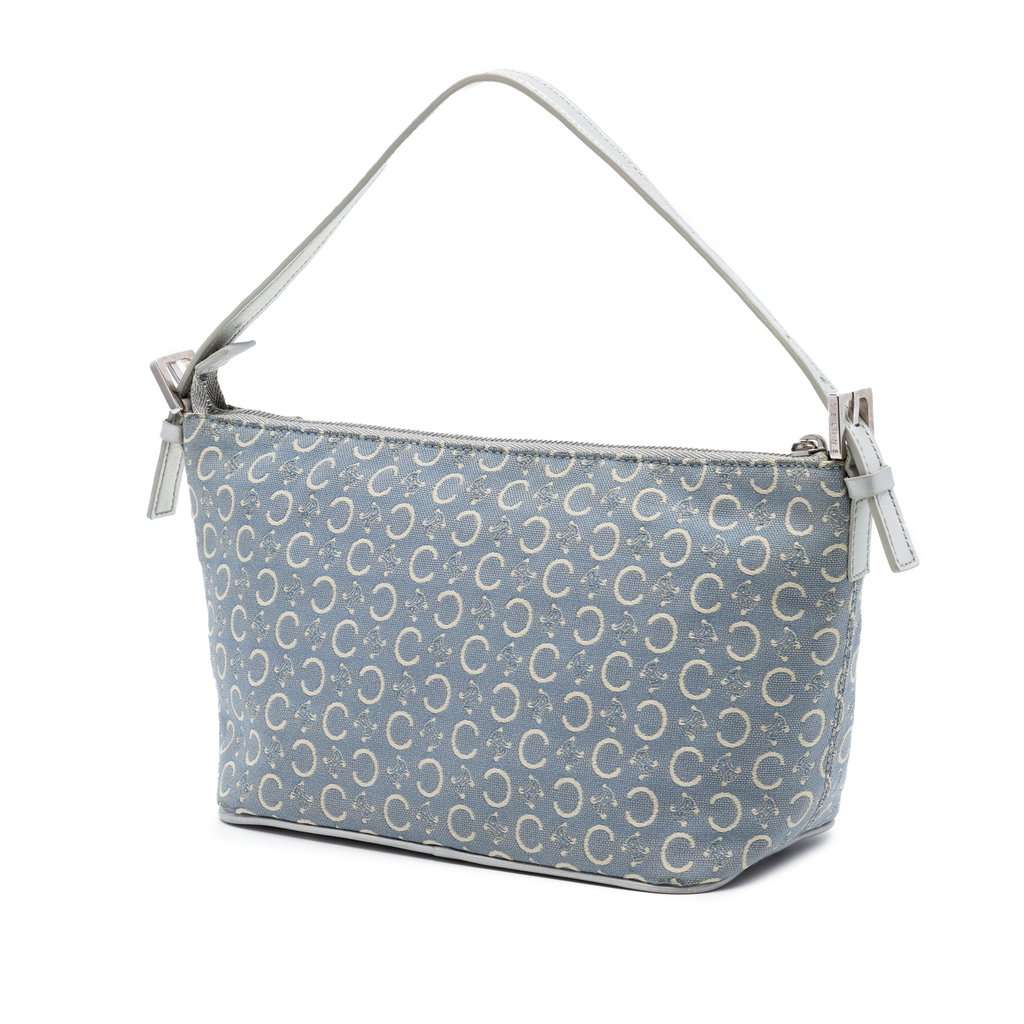 Celine C Macadam Canvas Handbag Blue Very good condition - Back View