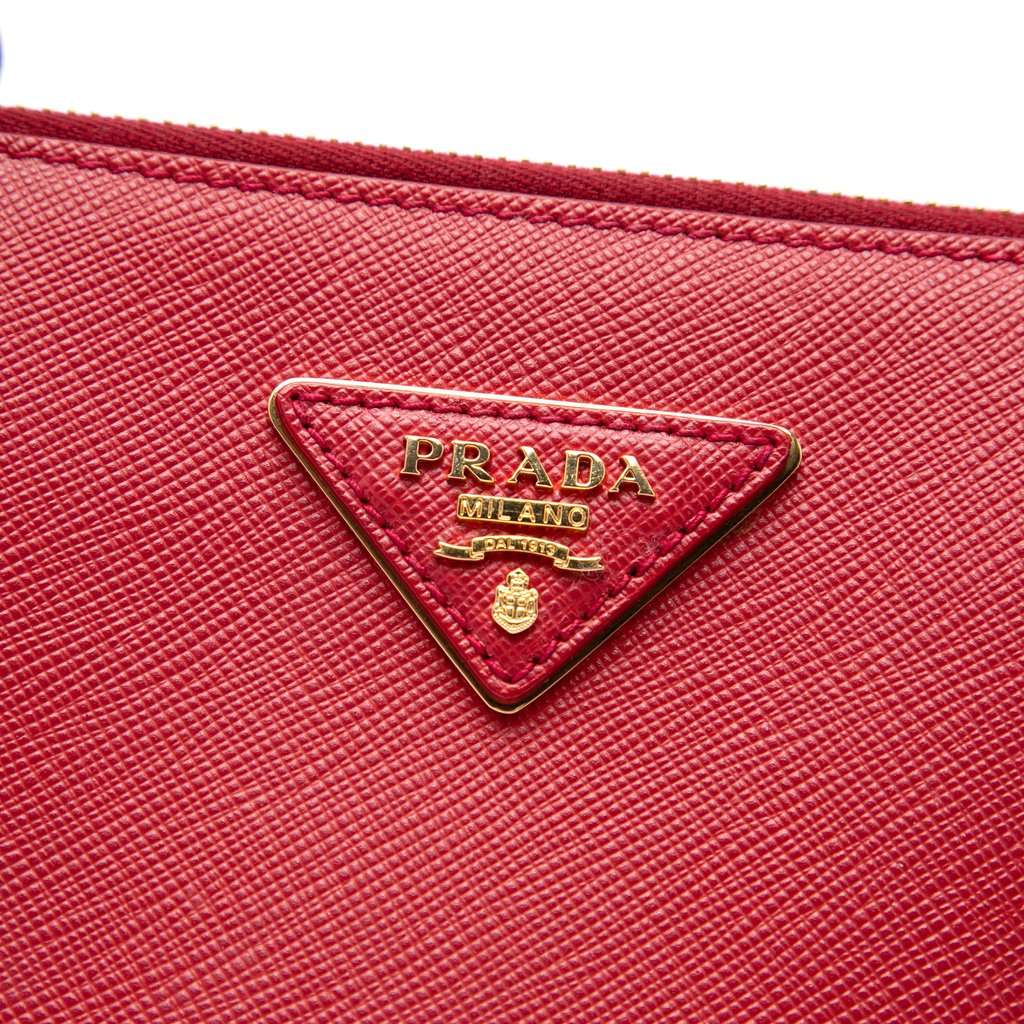 Prada Large Saffiano Lux Galleria Double Zip Tote Red Leather Very good - Box View