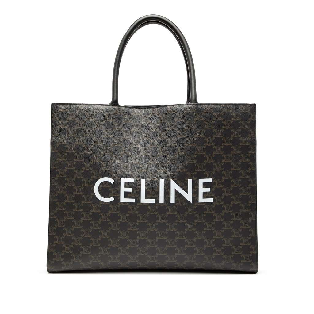 Celine Medium Triomphe Coated Canvas Cabas Horizontal Tote Brown Never worn, with tag - Front View